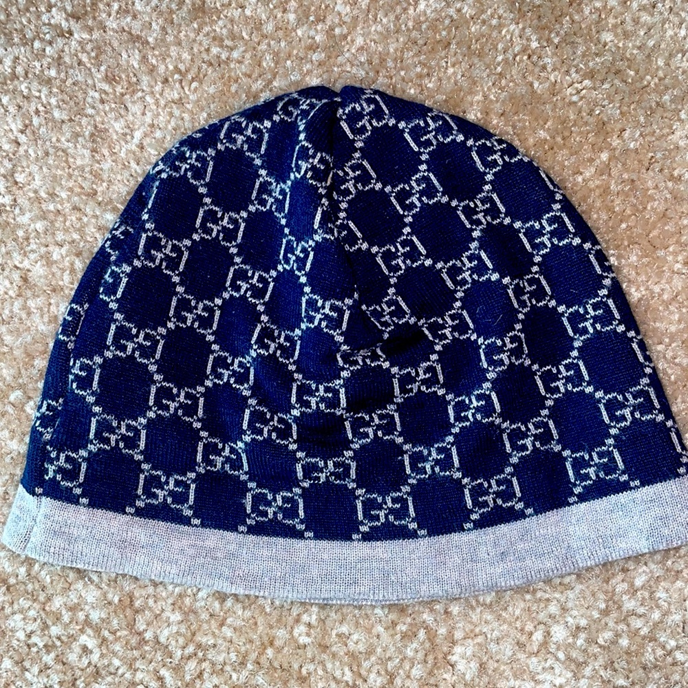 Authentic Children's GG pattern wool hat size S